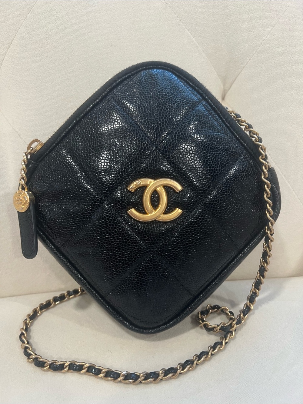 Chanel Runaway Caviar Dimond Crossbody Bag